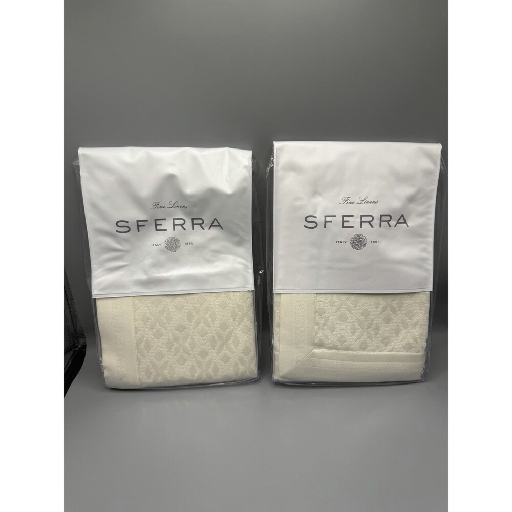 Sferra Giza 45 Quattro 1837 Cotton 2 STANDARD Shams White Ivory New